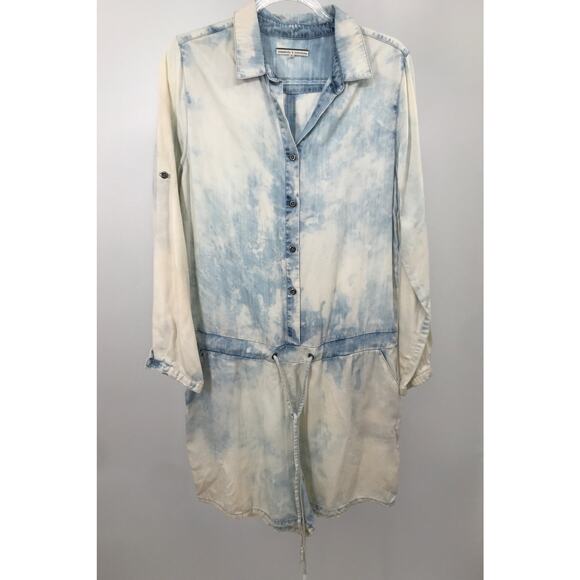 Standards & Practices Acid Wash Chambray Long Sleeve Romper L - Picture 1 of 10